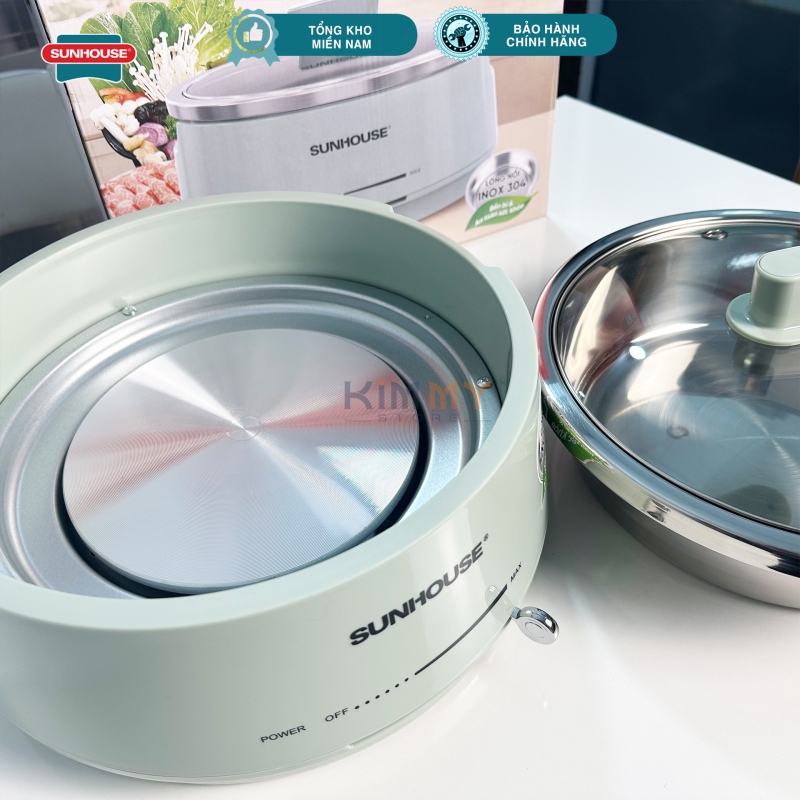 Nồi lẩu điện 4L - Lòng nồi INOX 304 rời - Sunhouse SHD4543